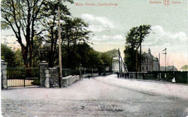 Main Street at entrance to Trinity Church which was opened on the 3rd December 1899, and on the right the West Parish Church - circa 1906 - Reliabe Series